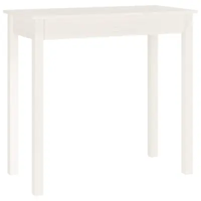 vidaXL Konzolna mizica bela 80x40x75 cm trdna borovina