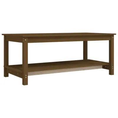 vidaXL Klubska mizica medeno rjava 110x55x45 trdna borovina