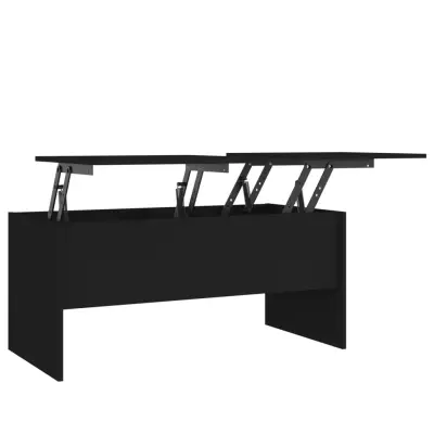 vidaXL Klubska mizica črna 102x50,5x46,5 cm konstruiran les