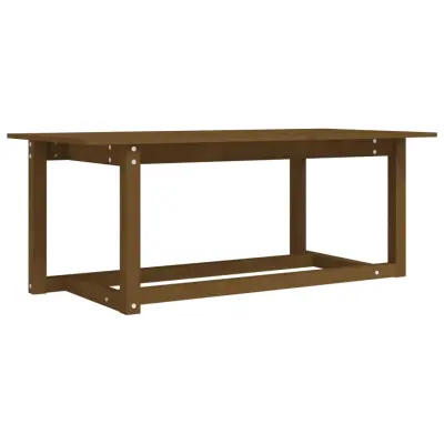 vidaXL Klubska mizica medeno rjava 110x55x45 trdna borovina
