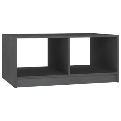vidaXL Klubska mizica siva 75x50x33,5 cm trdna borovina