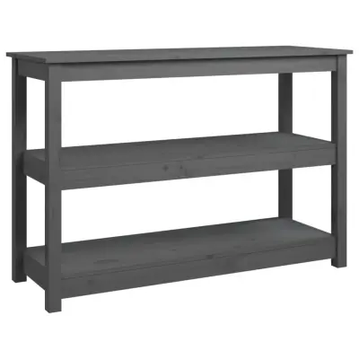 vidaXL Konzolna mizica siva 110x40x74 cm trdna borovina