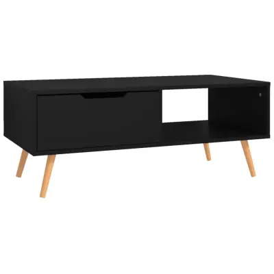 vidaXL Klubska mizica črna 100x49,5x43 cm inženirski les