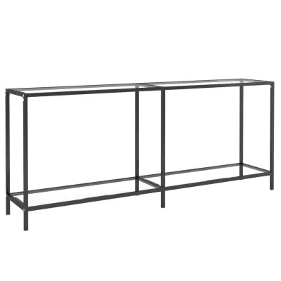 vidaXL Konzolna mizica prozorna 180x35x75,5 cm kaljeno steklo