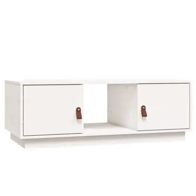 vidaXL Klubska mizica bela 100x50x35 cm trdna borovina