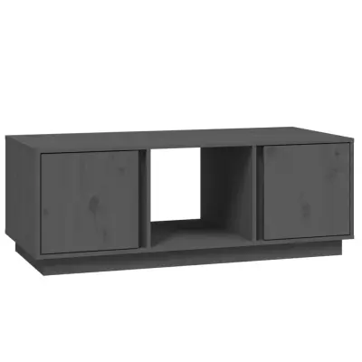 vidaXL Klubska mizica siva 110x50x40 cm trdna borovina