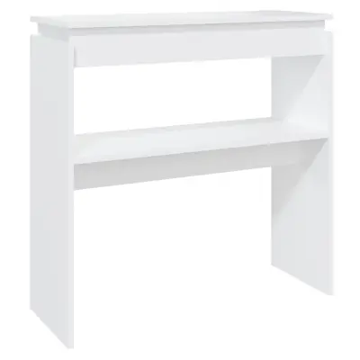 vidaXL Konzolna mizica bela 80x30x80 cm iverna plošča