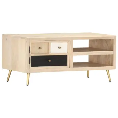 vidaXL Klubska mizica 90x45x40 cm trden mangov les