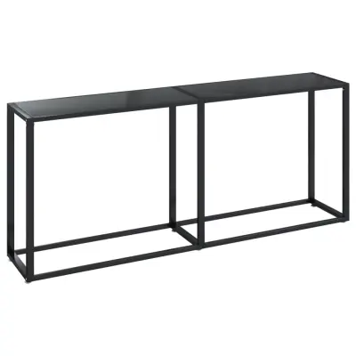 vidaXL Konzolna mizica črna 180x35x75,5 cm kaljeno steklo