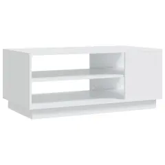 vidaXL Klubska mizica bela 102x55x43 cm iverna plošča