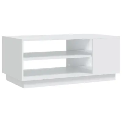 vidaXL Klubska mizica bela 102x55x43 cm iverna plošča