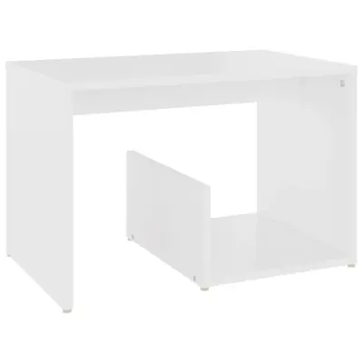 vidaXL Stranska mizica bela 59x36x38 cm iverna plošča