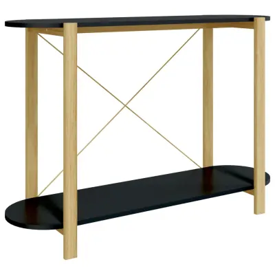 vidaXL Konzolna mizica Črna 110x38x75 cm inženirski les