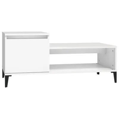 vidaXL Klubska mizica Bela 100x50x45 cm inženirski les