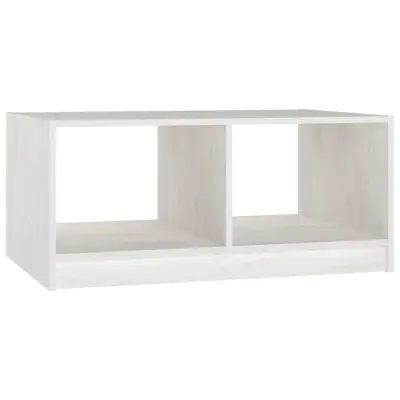 vidaXL Klubska mizica bela 75x50x33,5 cm trdna borovina