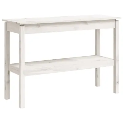 vidaXL Konzolna mizica bela 110x40x75 cm trdna borovina