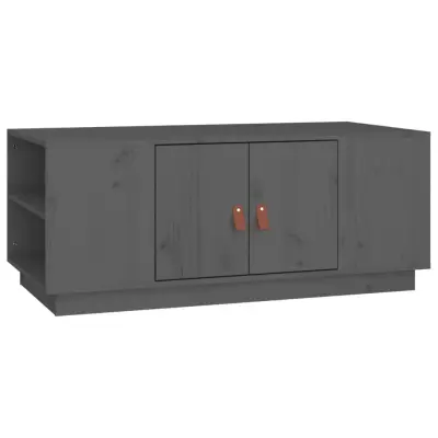 vidaXL Klubska mizica siva 100x50x41 cm trdna borovina