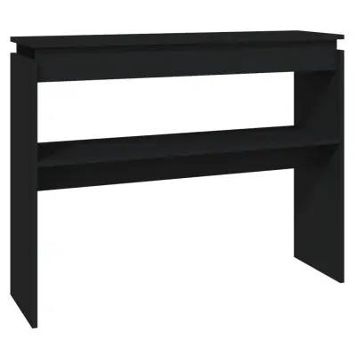 vidaXL Konzolna mizica črna 102x30x80 cm iverna plošča