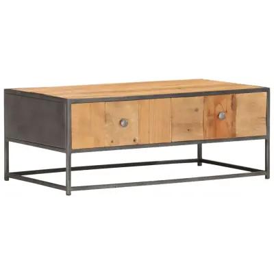 vidaXL Klubska mizica 90x50x35 cm trden predelan les