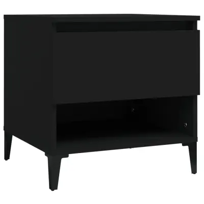 vidaXL Stranska mizica črna 50x46x50 cm inženirski les
