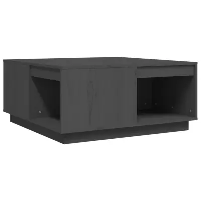 vidaXL Klubska mizica siva 80x81x36,5 cm trdna borovina