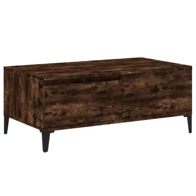 vidaXL Klubska mizica dimljeni hrast 90x50x36,5 cm inženirski les