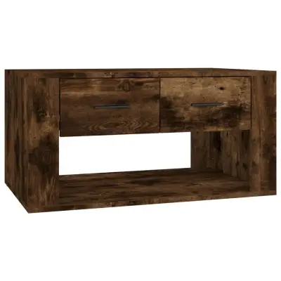 vidaXL Klubska mizica dimljeni hrast 80x50x40 cm inženirski les