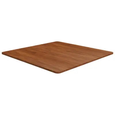 vidaXL Kvadratna mizna plošča temno rjava 80x80x1,5cm trdna hrastovina