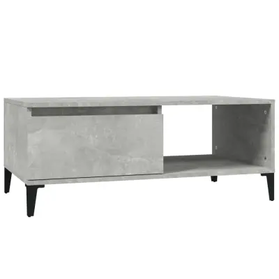 vidaXL Klubska mizica betonsko siva 90x50x36,5 cm inženirski les