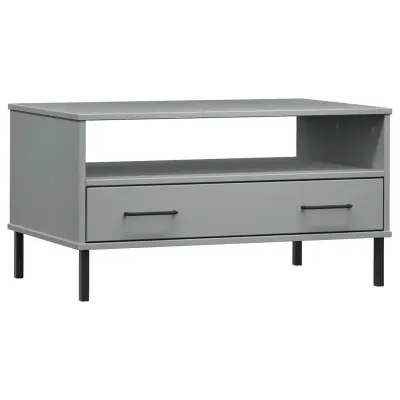 vidaXL Klubska mizica siva 85x50x45 cm trden les OSLO
