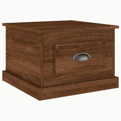 vidaXL Klubska mizica rjav hrast 50x50x35 cm inženirski les