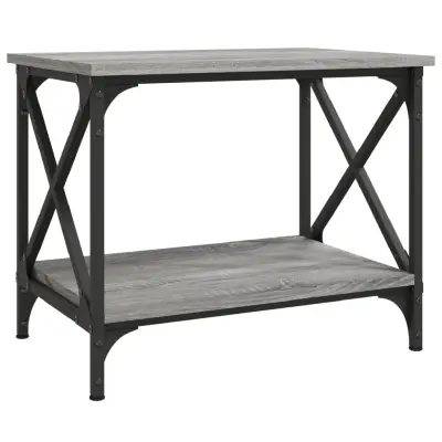 vidaXL Stranska mizica siva sonoma 55x38x45 cm inženirski les