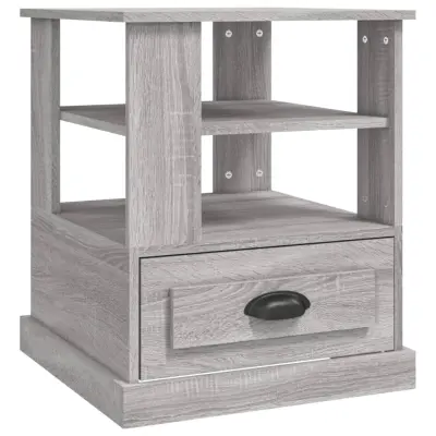 vidaXL Stranska mizica siva sonoma 50x50x60 cm inženirski les
