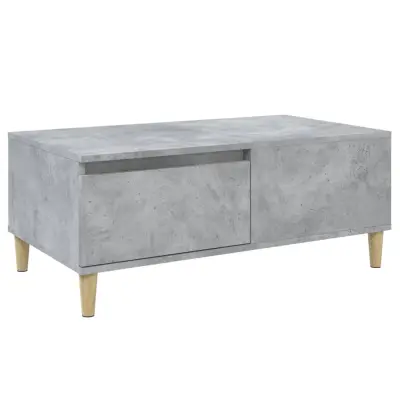 vidaXL Klubska mizica betonsko siva 90x50x36,5 cm inženirski les