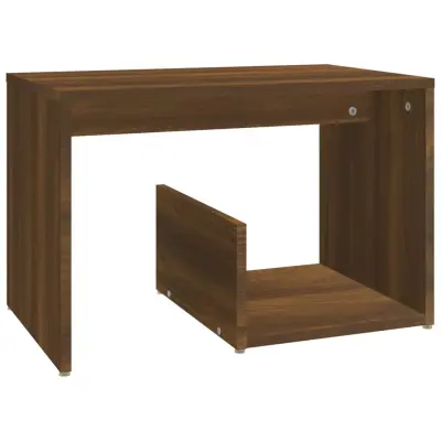 vidaXL Stranska mizica rjav hrast 59x36x38 cm inženirski les
