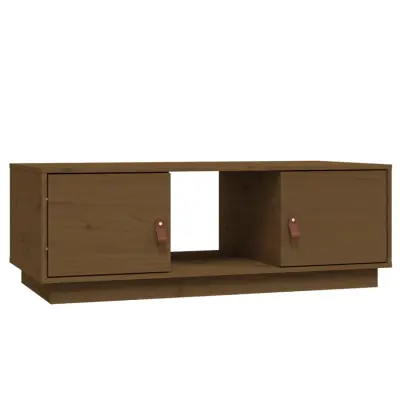 vidaXL Klubska mizica medeno rjava 100x50x35 cm trdna borovina