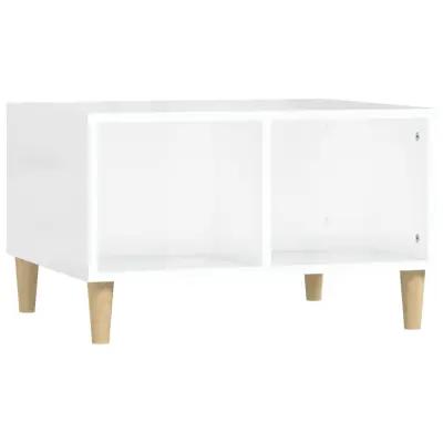 vidaXL Klubska mizica visok sijaj bela 60x50x36,5 cm inženirski les
