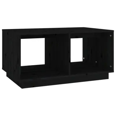 vidaXL Klubska mizica črna 80×50×40 cm trdna borovina