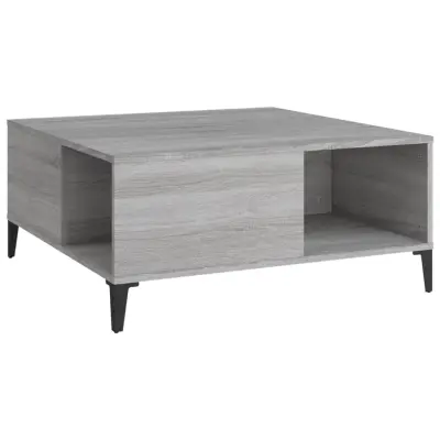 vidaXL Klubska mizica siva sonoma 80x80x36,5 cm inženirski les