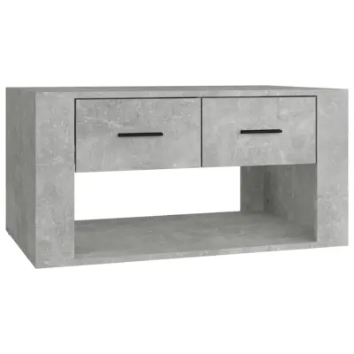 vidaXL Klubska mizica betonsko siva 80x50x40 cm inženirski les
