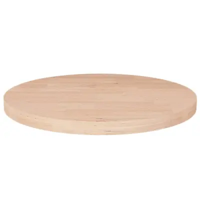 vidaXL Okrogla mizna plošča Ø40x2,5 cm neobdelana trdna hrastovina