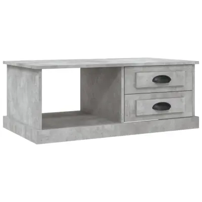 vidaXL Klubska mizica betonsko siva 90x50x35 cm inženirski les