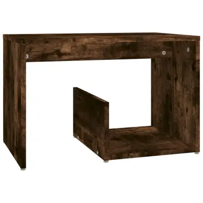 vidaXL Stranska mizica dimljeni hrast 59x36x38 cm inženirski les