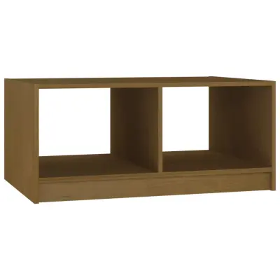 vidaXL Klubska mizica medeno rjava 75x50x33,5 cm trdna borovina