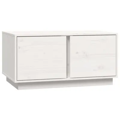 vidaXL Klubska mizica bela 80×50×40 cm trdna borovina
