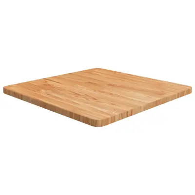 vidaXL Kvadratna mizna plošča sv. rjava 60x60x2,5 cm trdna hrastovina