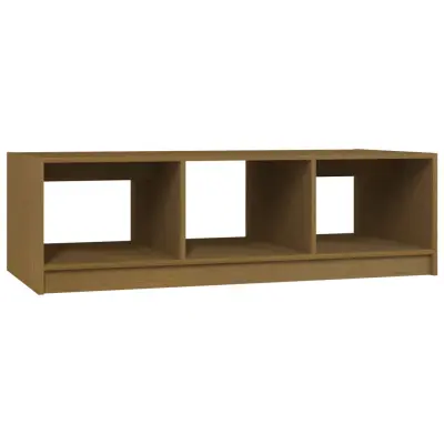 vidaXL Klubska mizica medeno rjava 110x50x34 cm trdna borovina