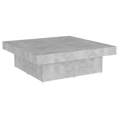 vidaXL Klubska mizica betonsko siva 90x90x28 cm iverna plošča