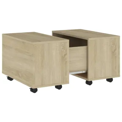 vidaXL Klubska mizica sonoma hrast 60x60x38 cm iverna plošča