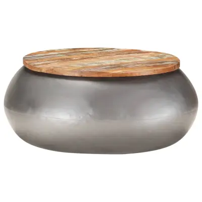 vidaXL Klubska mizica siva 68x68x30 cm trden predelan les